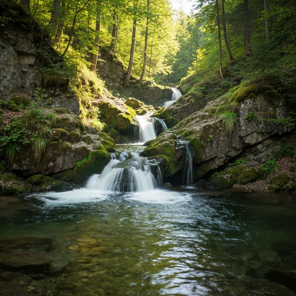 Natural mountain spring